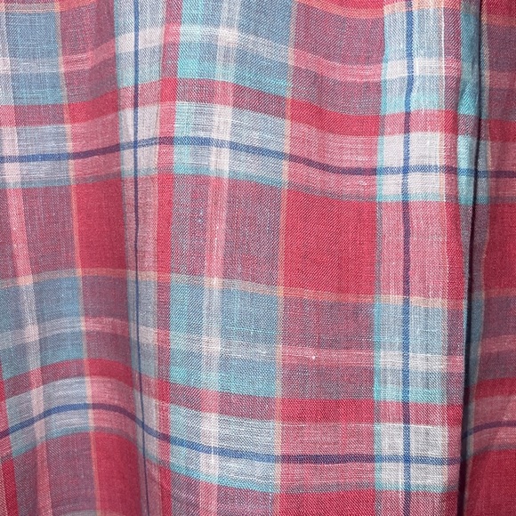 Vineyard vines classic fit Murray button down linen shirt plaid size M - Picture 6 of 9